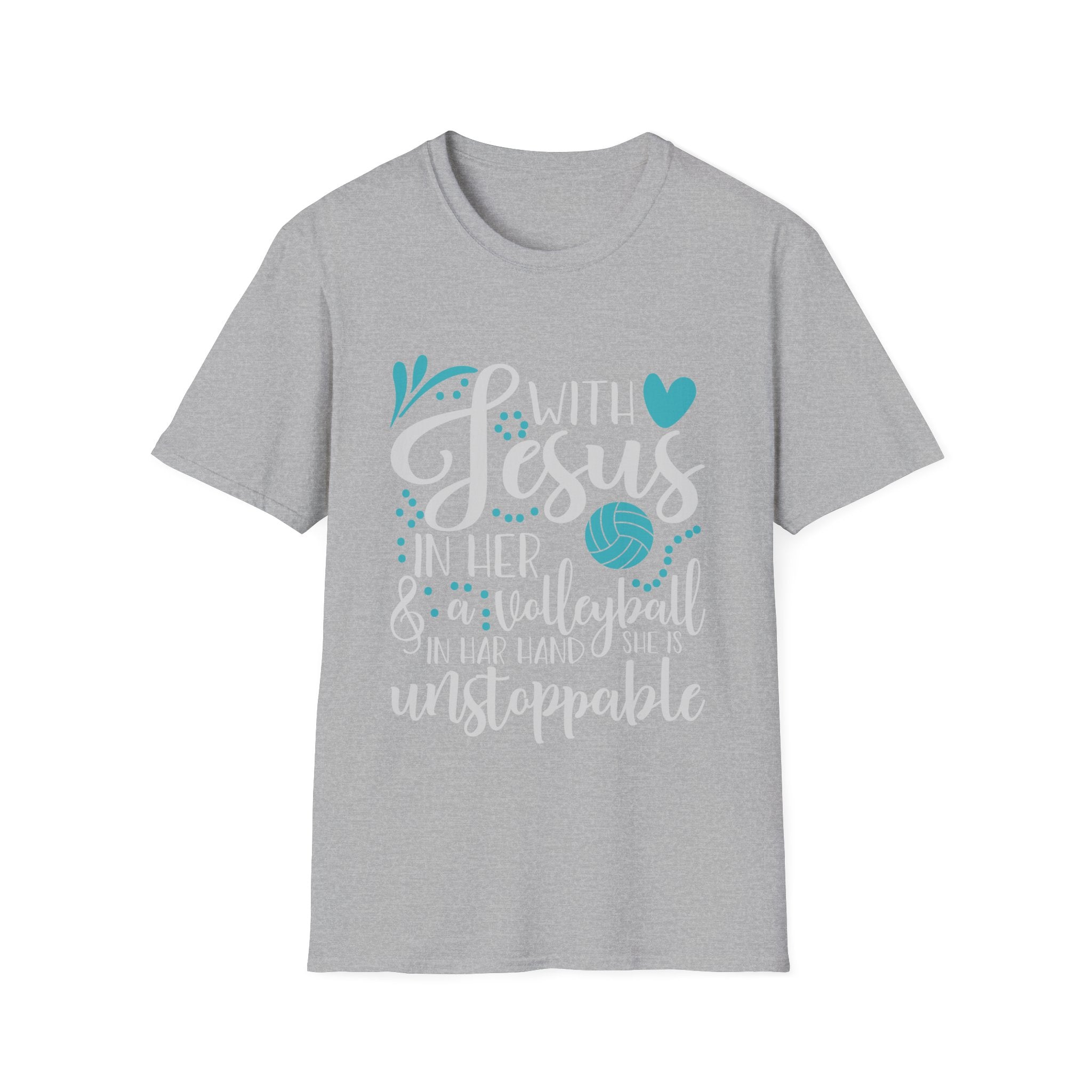 Jesus and Volleyball Unisex Softstyle T-Shirt