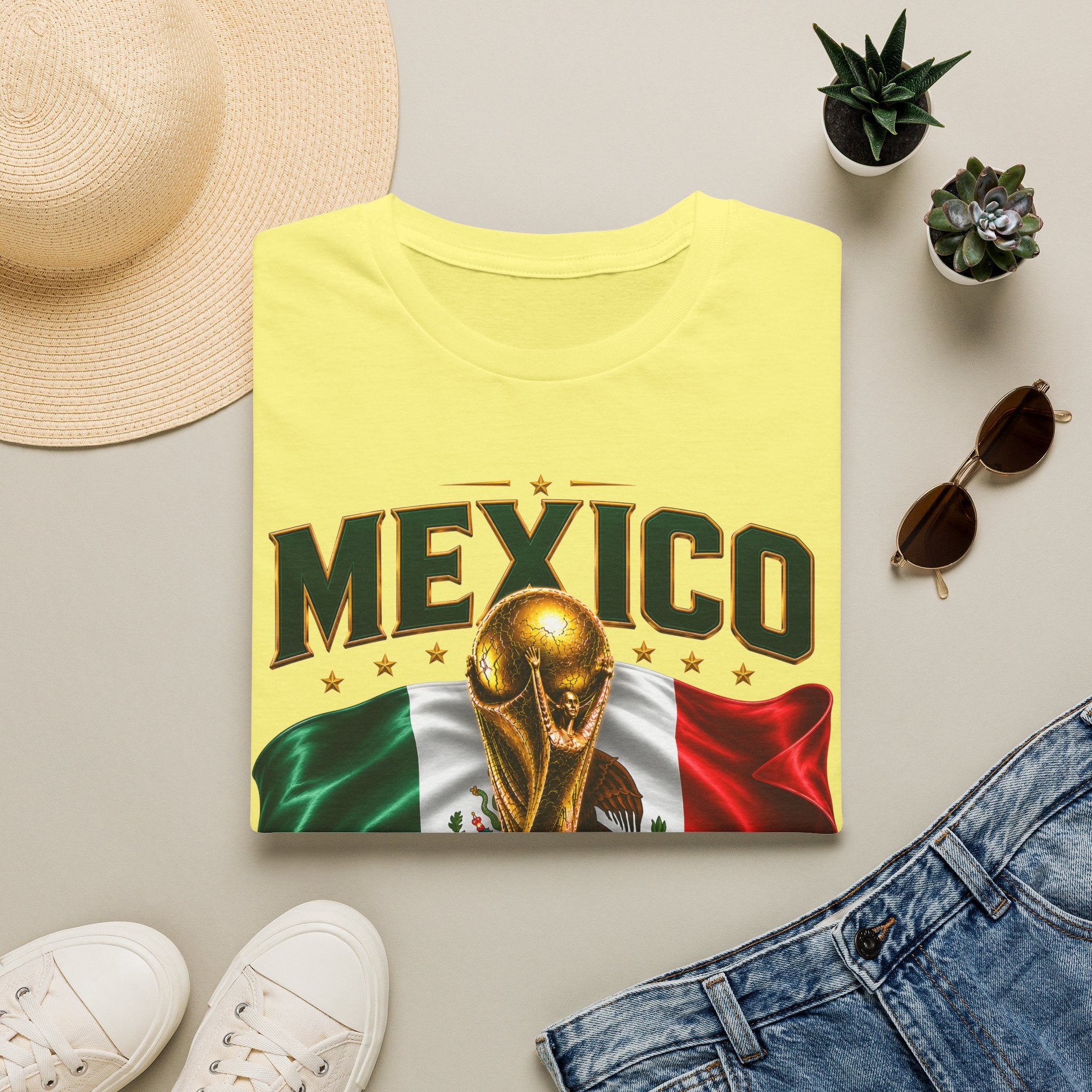 Mexico 2026 World Cup T-Shirt — Flag & Trophy Soccer Fan Tee