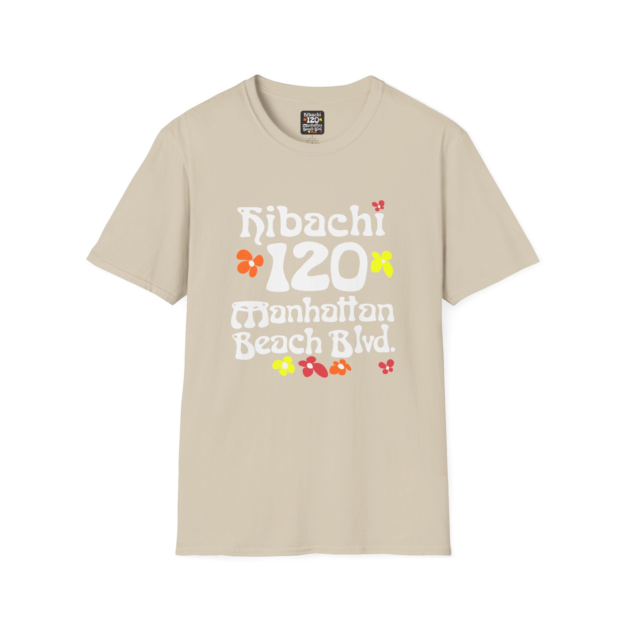 Hibachi 120 Manhattan Beach Blvd Restaurant #OldSchool T-Shirt — Retro Floral Surf Tee "Gone But Not Forgotten"