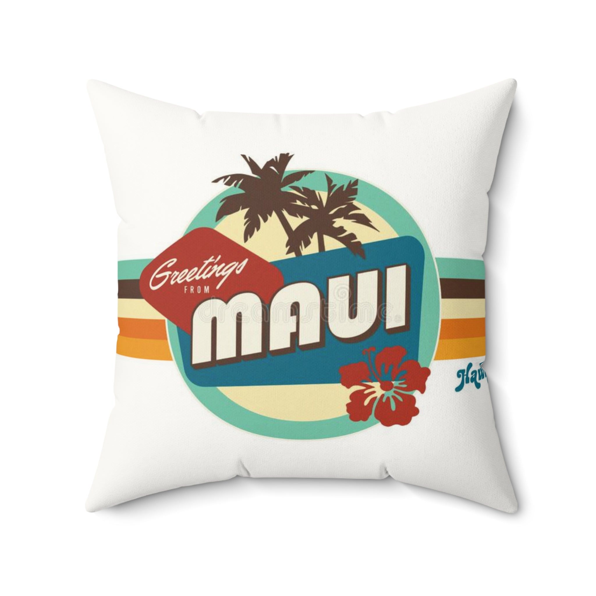 Greetings from MAUI - Faux Suede Square Pillow