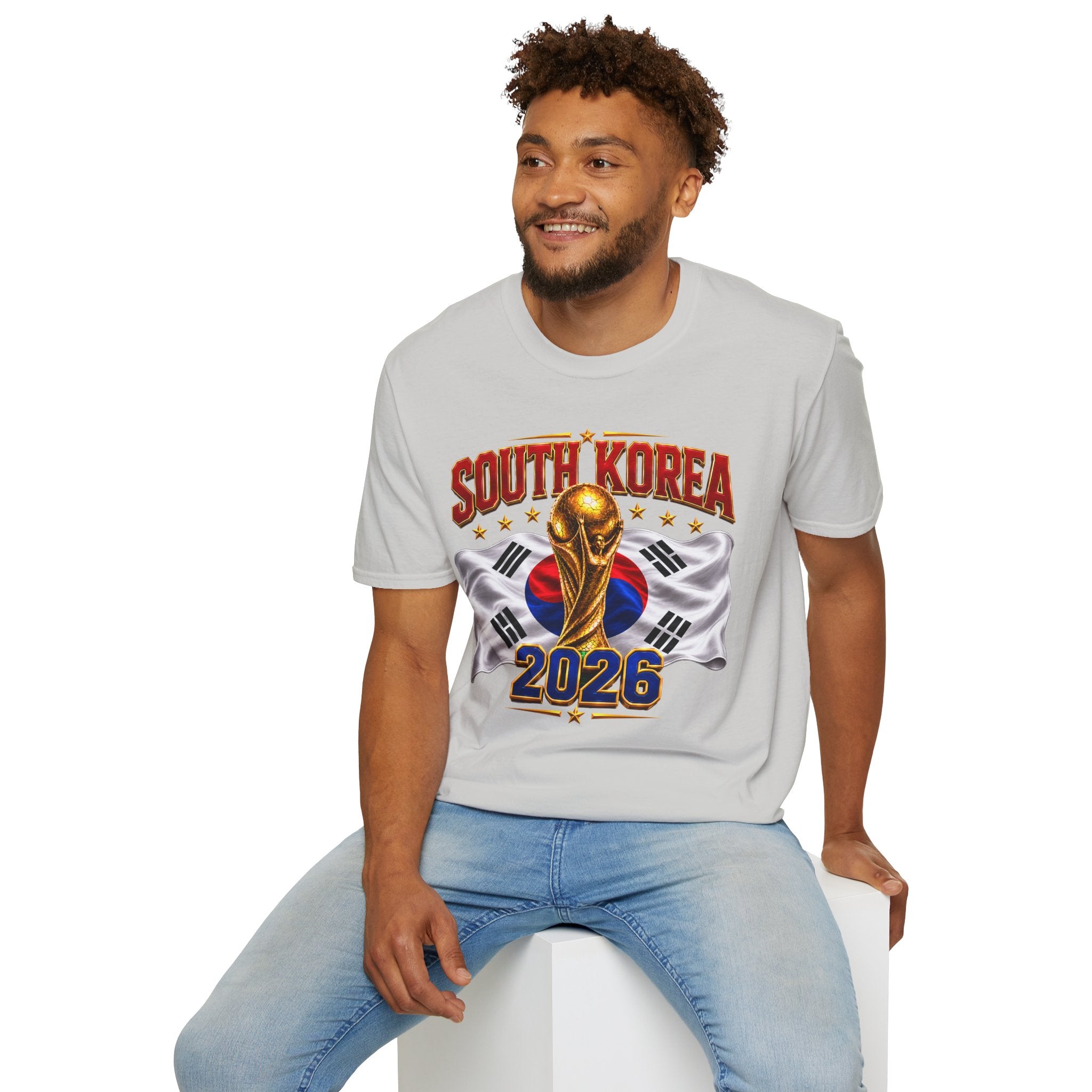 South Korea 2026 Soccer World Cup T-Shirt — Korean Flag & Trophy Football Fan Tee