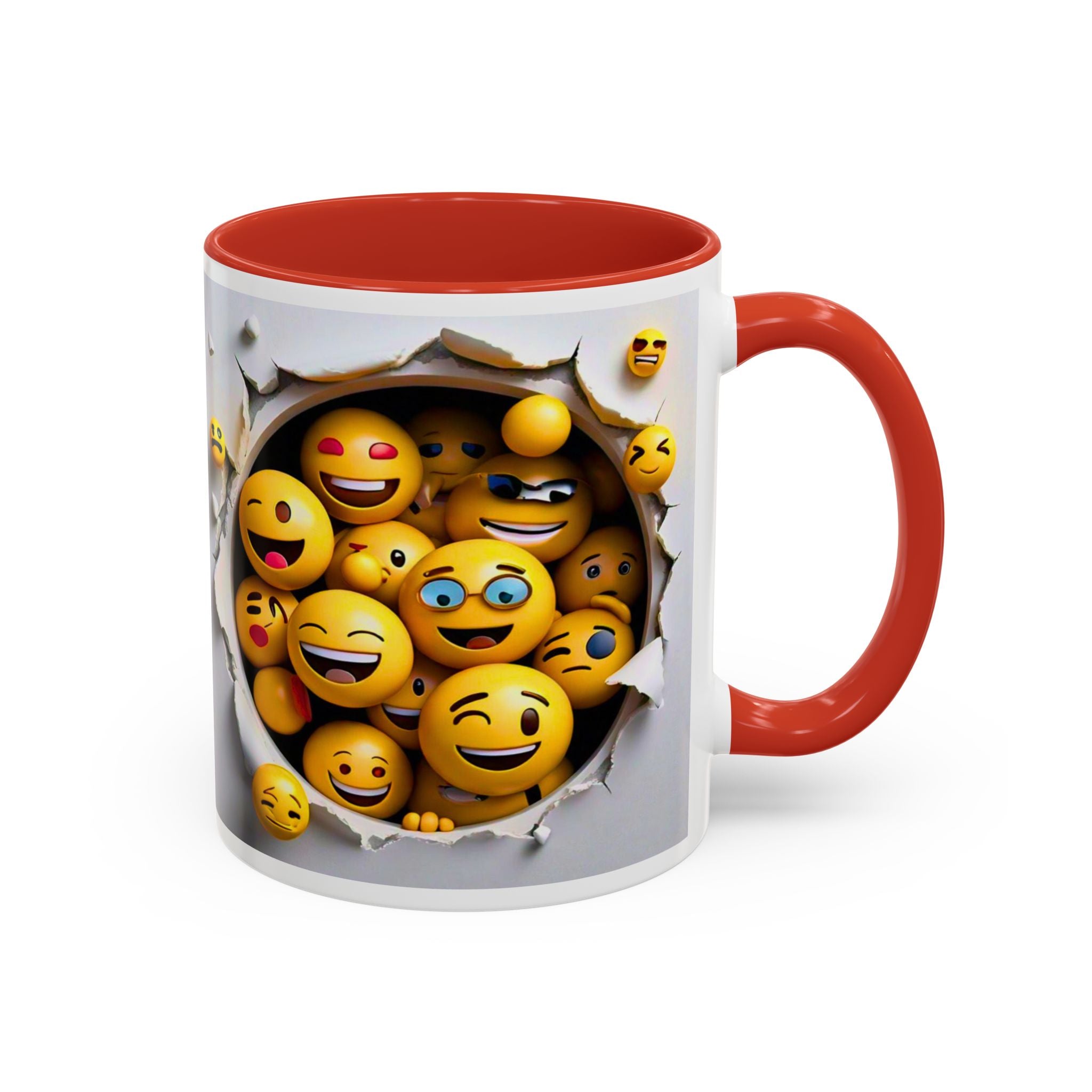 Emoji Explosion Coffee Mug | Accent Inner & Handle Color, 11oz 15oz