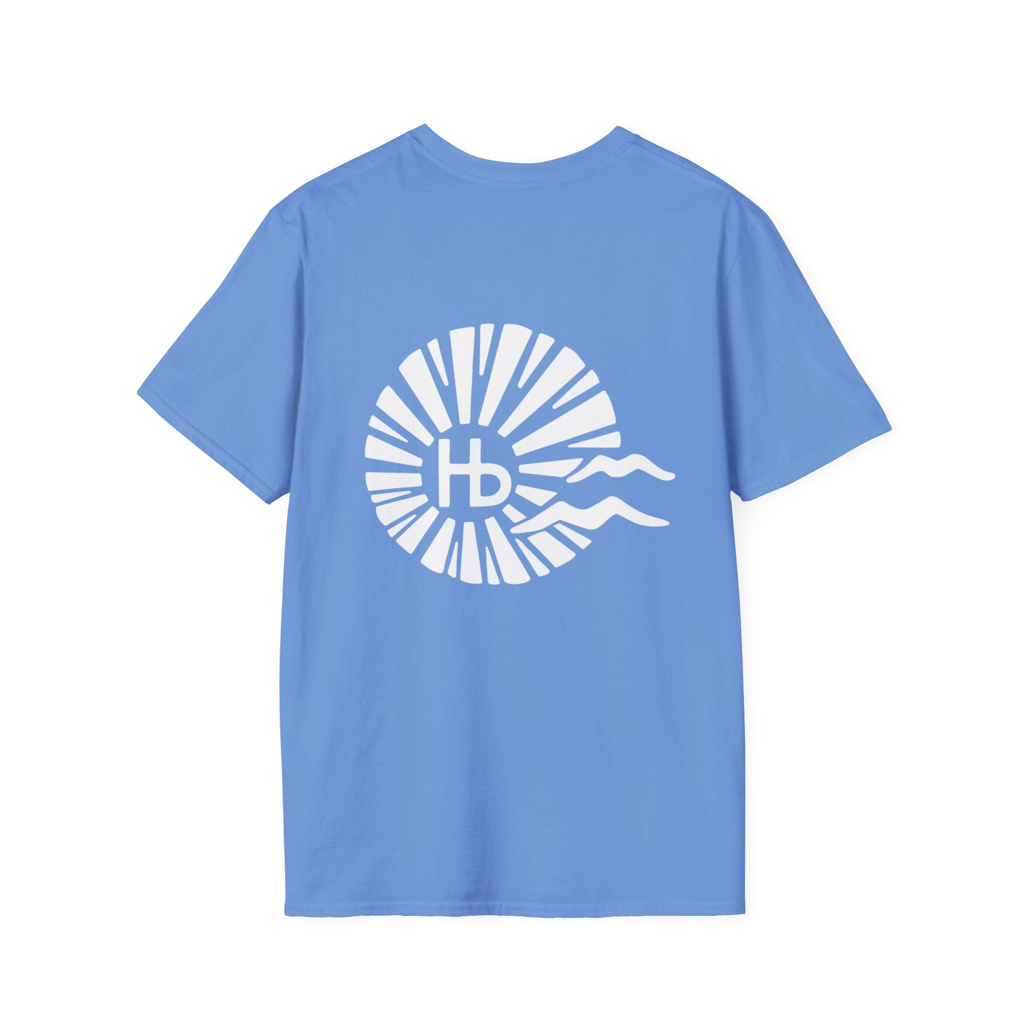 Hermosa Beach Sunburst Wave T-Shirt (printed front back neck) | Hb Minimal Logo Tee