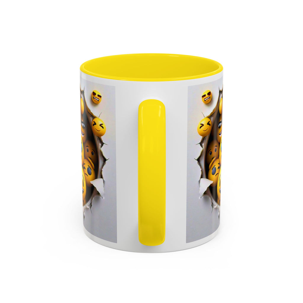 Emoji Explosion Coffee Mug | Accent Inner & Handle Color, 11oz 15oz