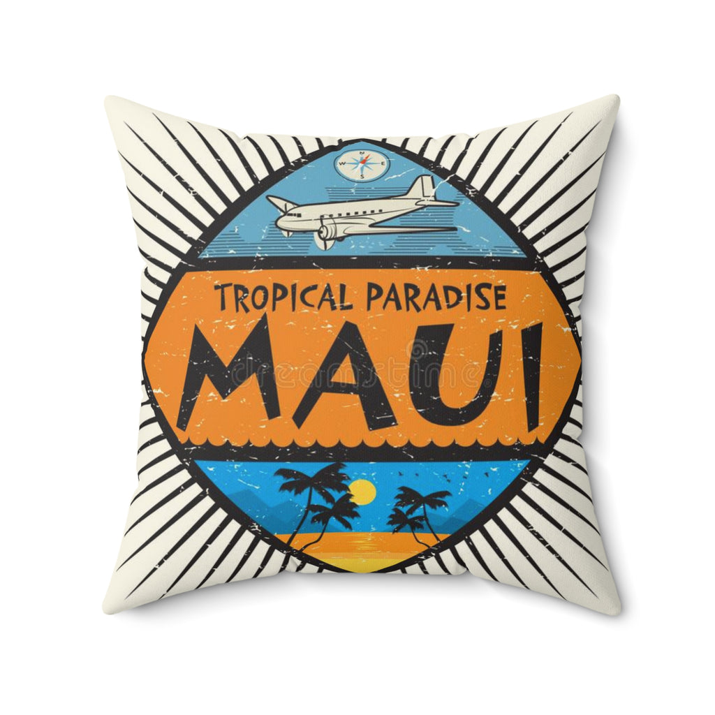 MAUI HAWAII - Faux Suede Square Pillow