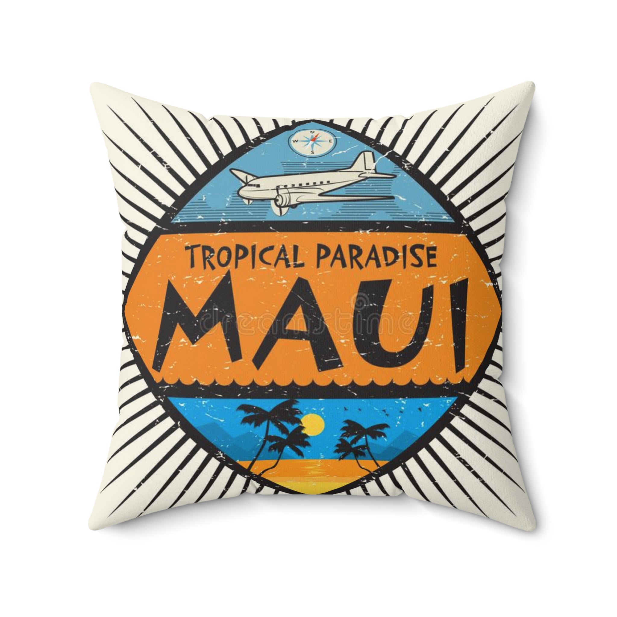 MAUI HAWAII - Faux Suede Square Pillow