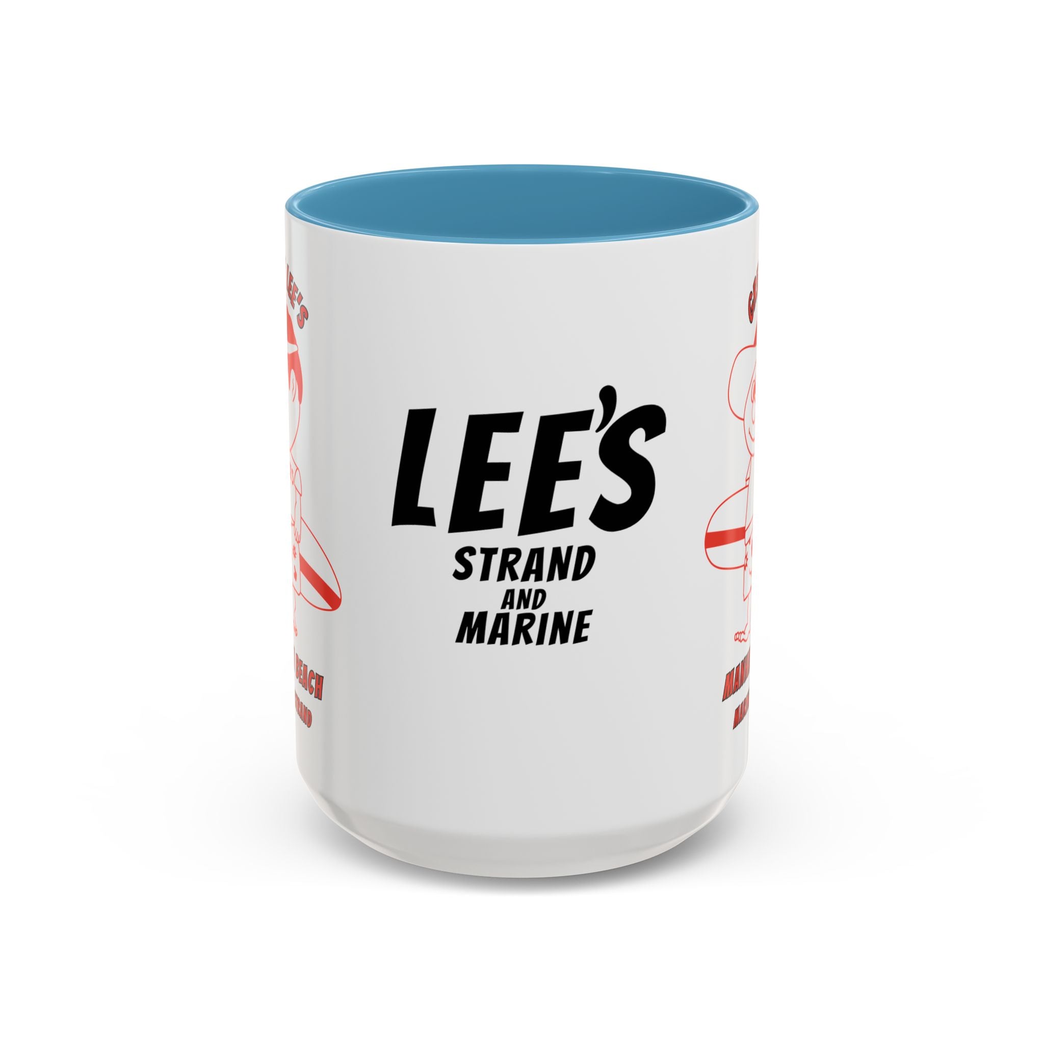 Greasy Lee's Surfer Logo Mug | Marine and Strand Manhattan Beach Old School  Accent Coffee Mug 11oz 15oz