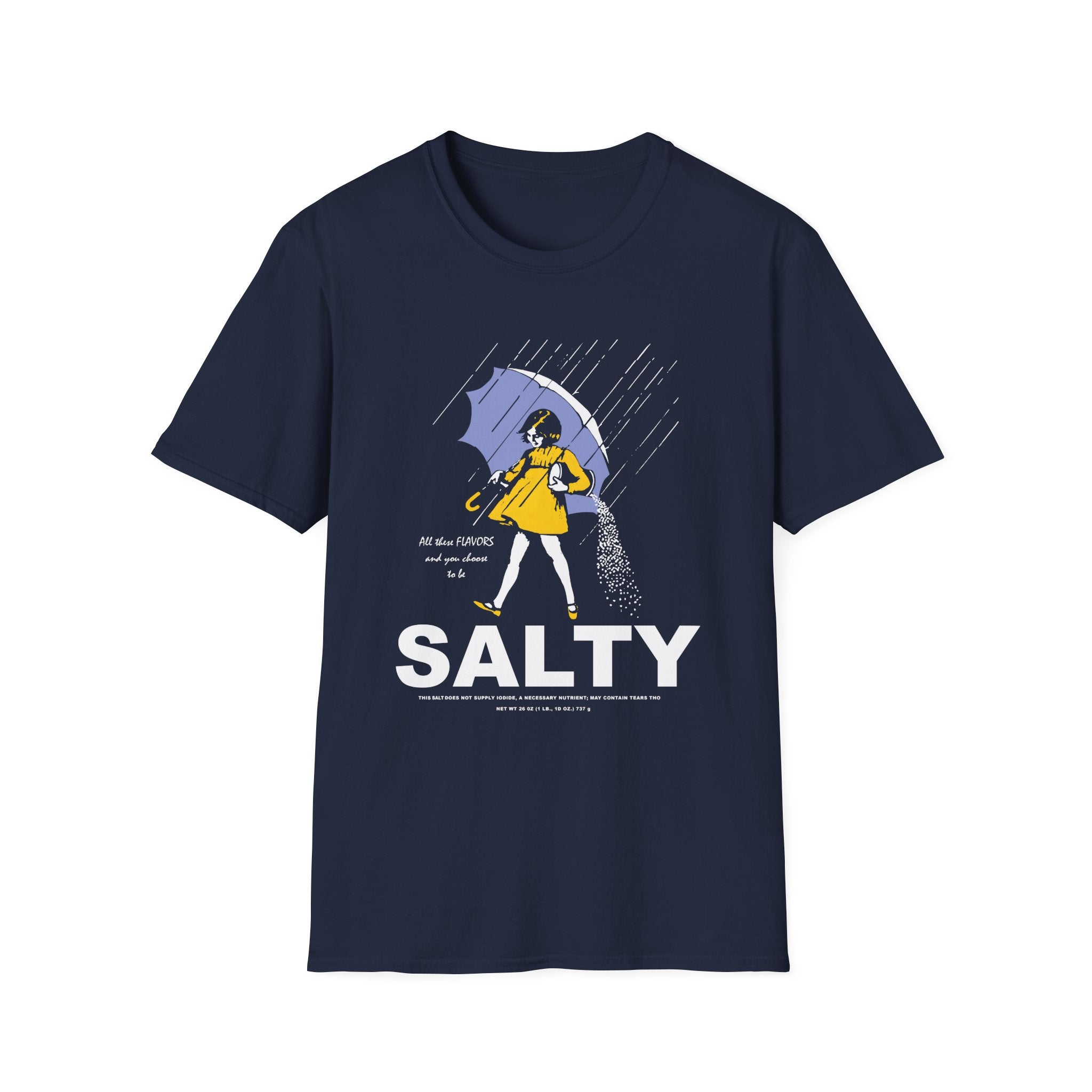 Salty Rainy Day Graphic T-Shirt — Girl with Umbrella Illustration