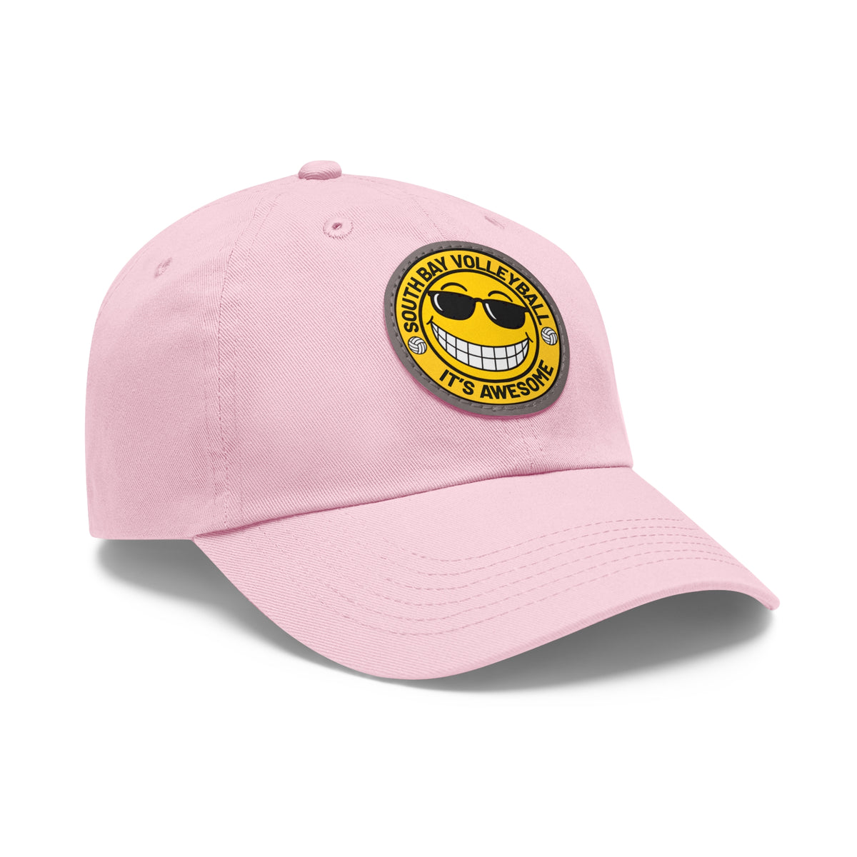 Volleyball Smiley Mom and Dad Hat — "South Bay Volleyball: It’s Awesome" Leather Patch