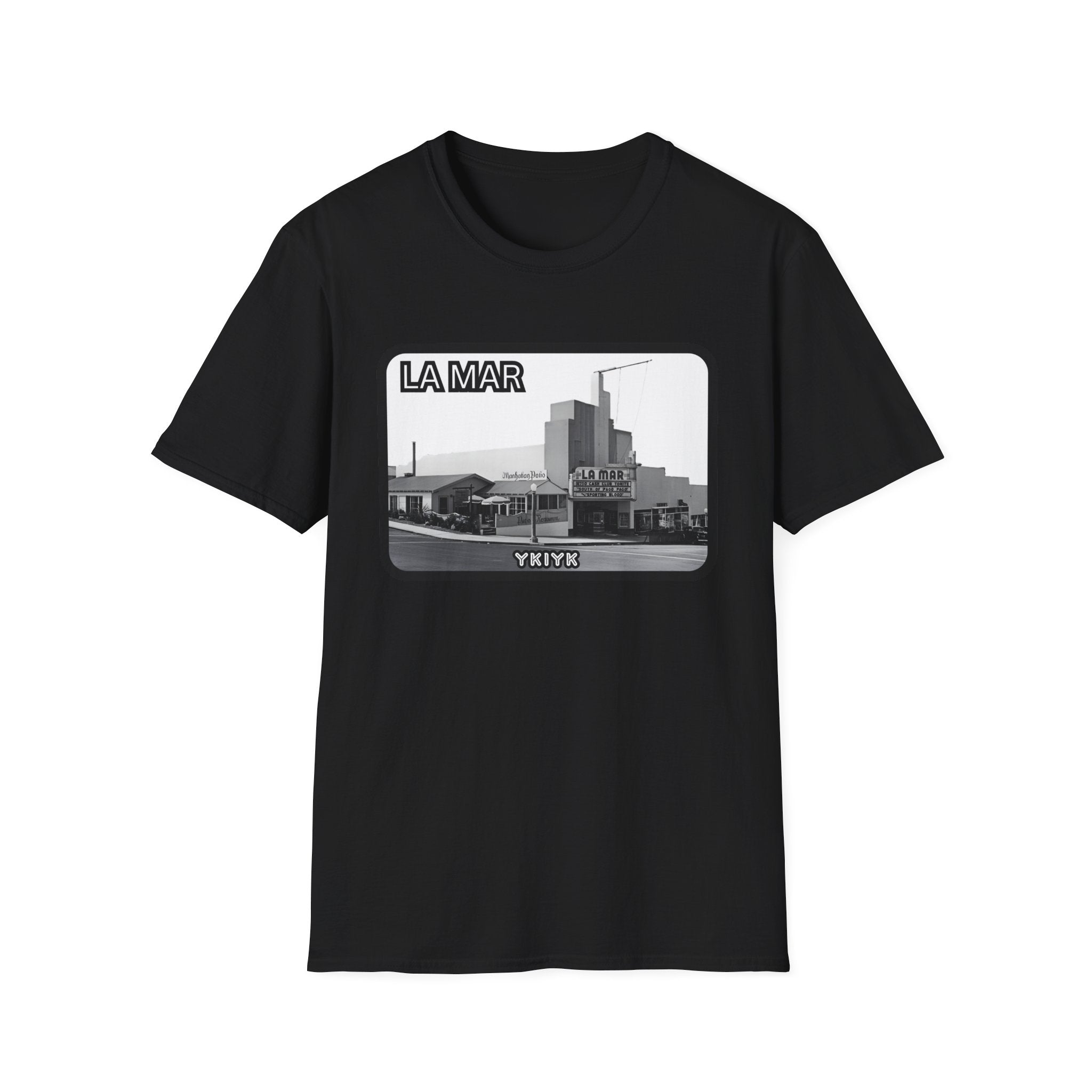 La Mar Theater Manhattan Beach  T-Shirt | Vintage Black & White Urban Graphic YKIYK
