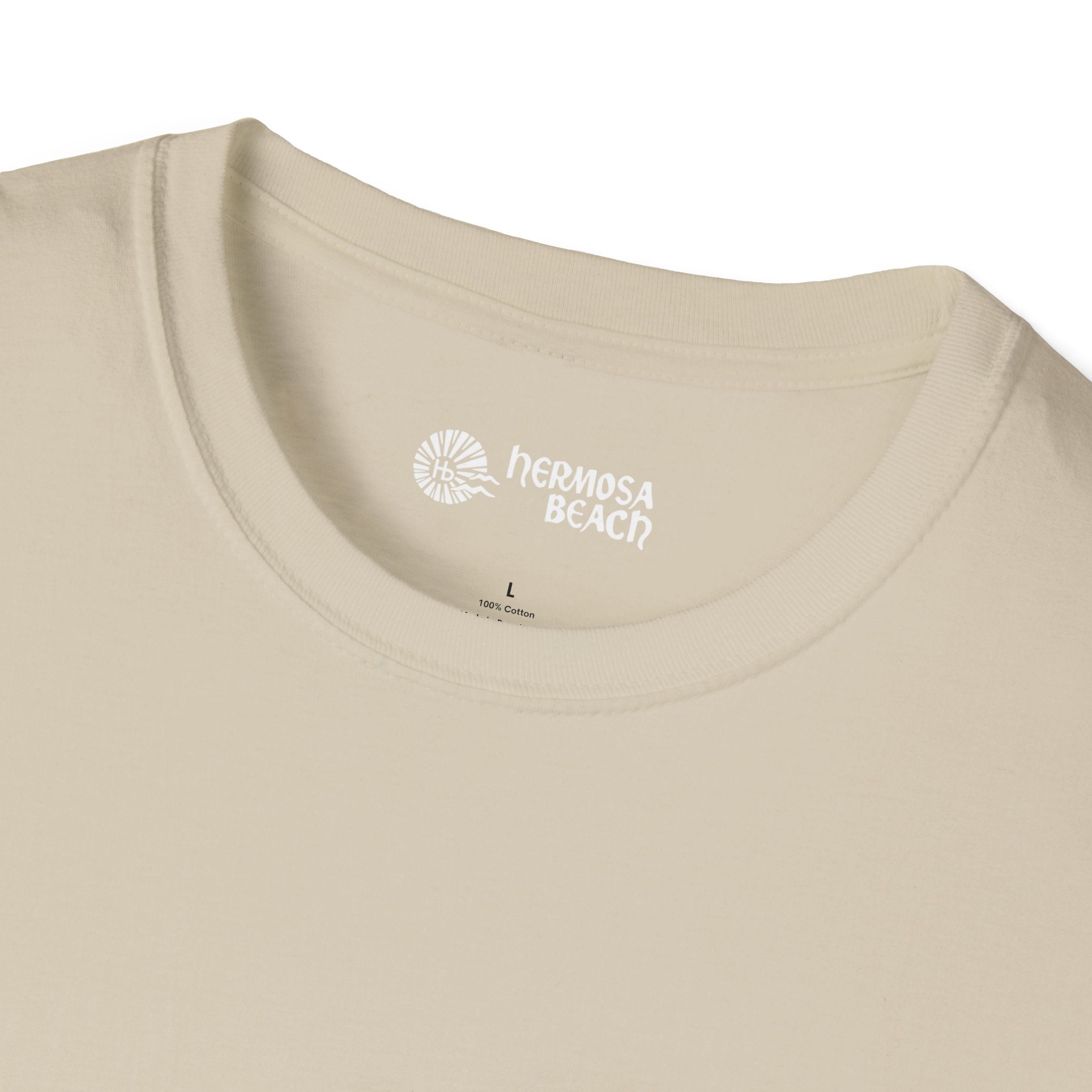 Hermosa Beach Sunburst Wave T-Shirt (printed front back neck) | Hb Minimal Logo Tee
