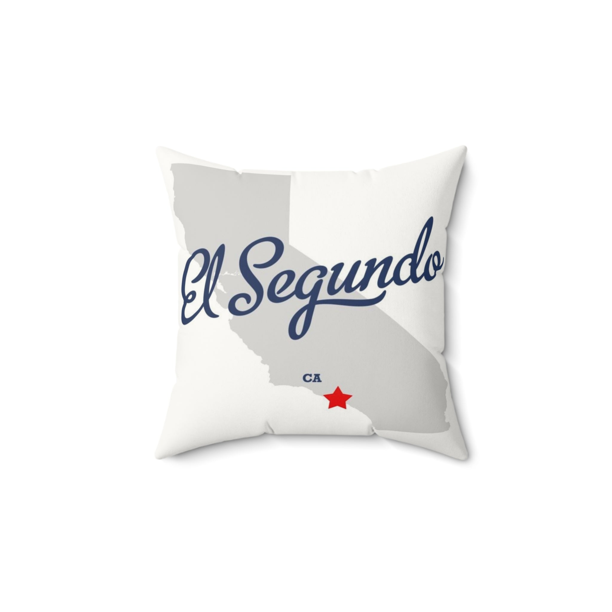 El Segundo California Map - Faux Suede Square Pillow