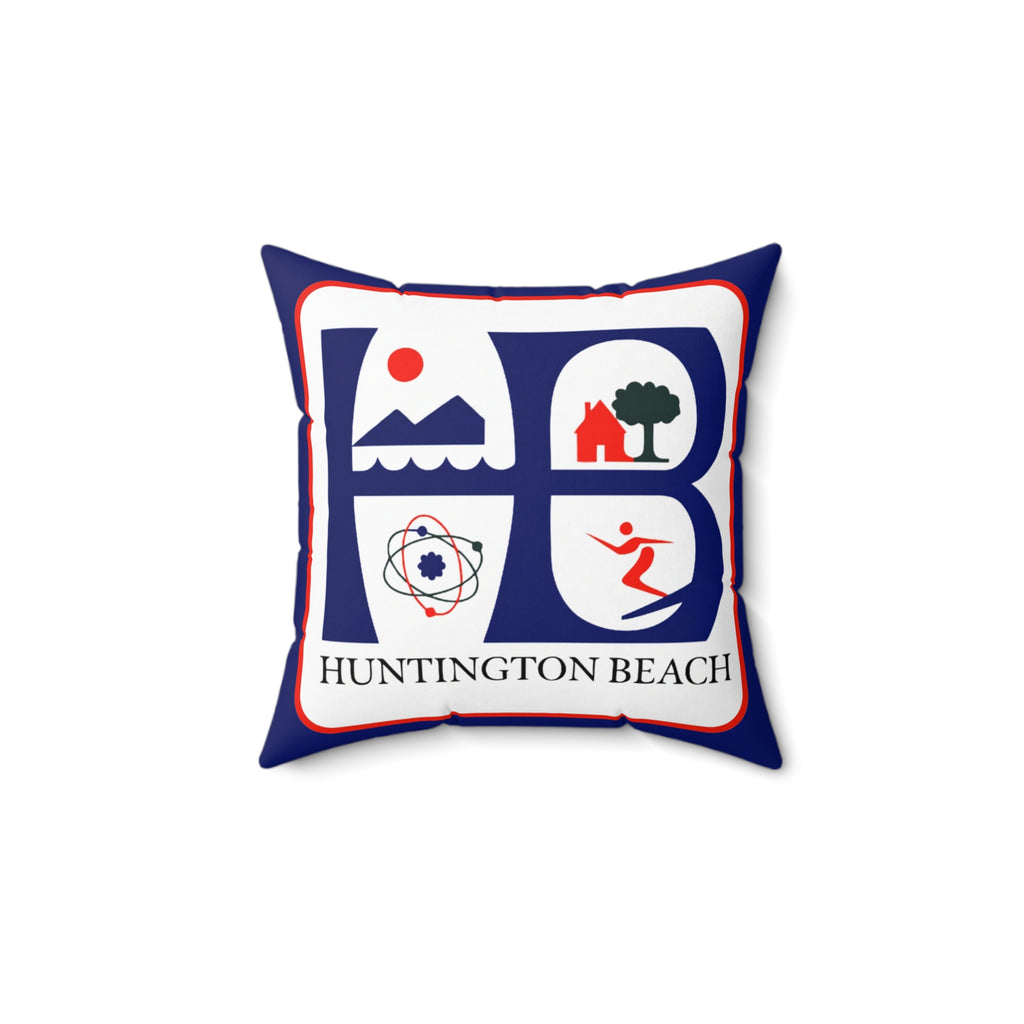 Huntington Beach Icon Pillow — Coastal Surf & Community Decorative Throw Pillow