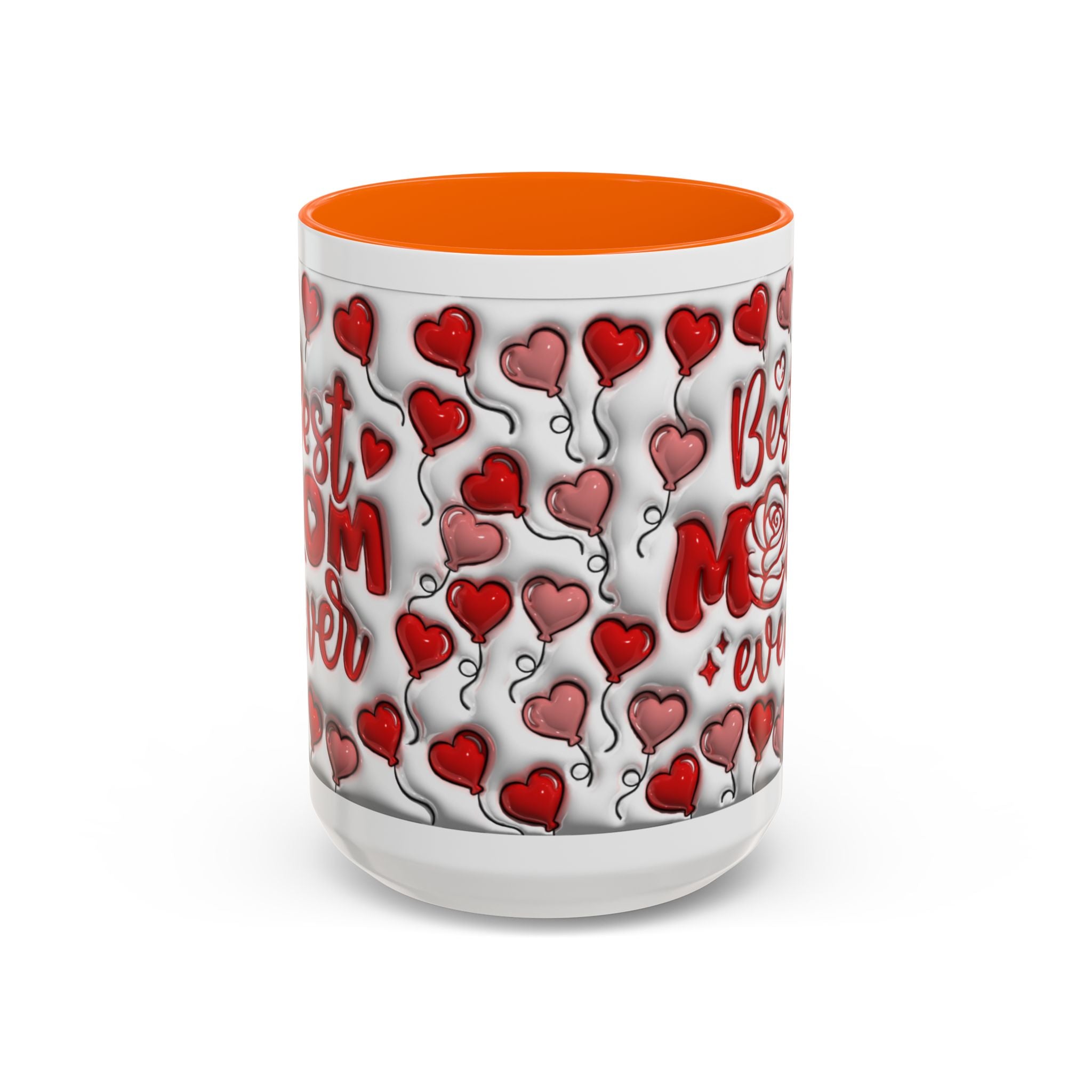 Best Mom Ever Valentines Day Hearts Accent Coffee Mug (11, 15oz)