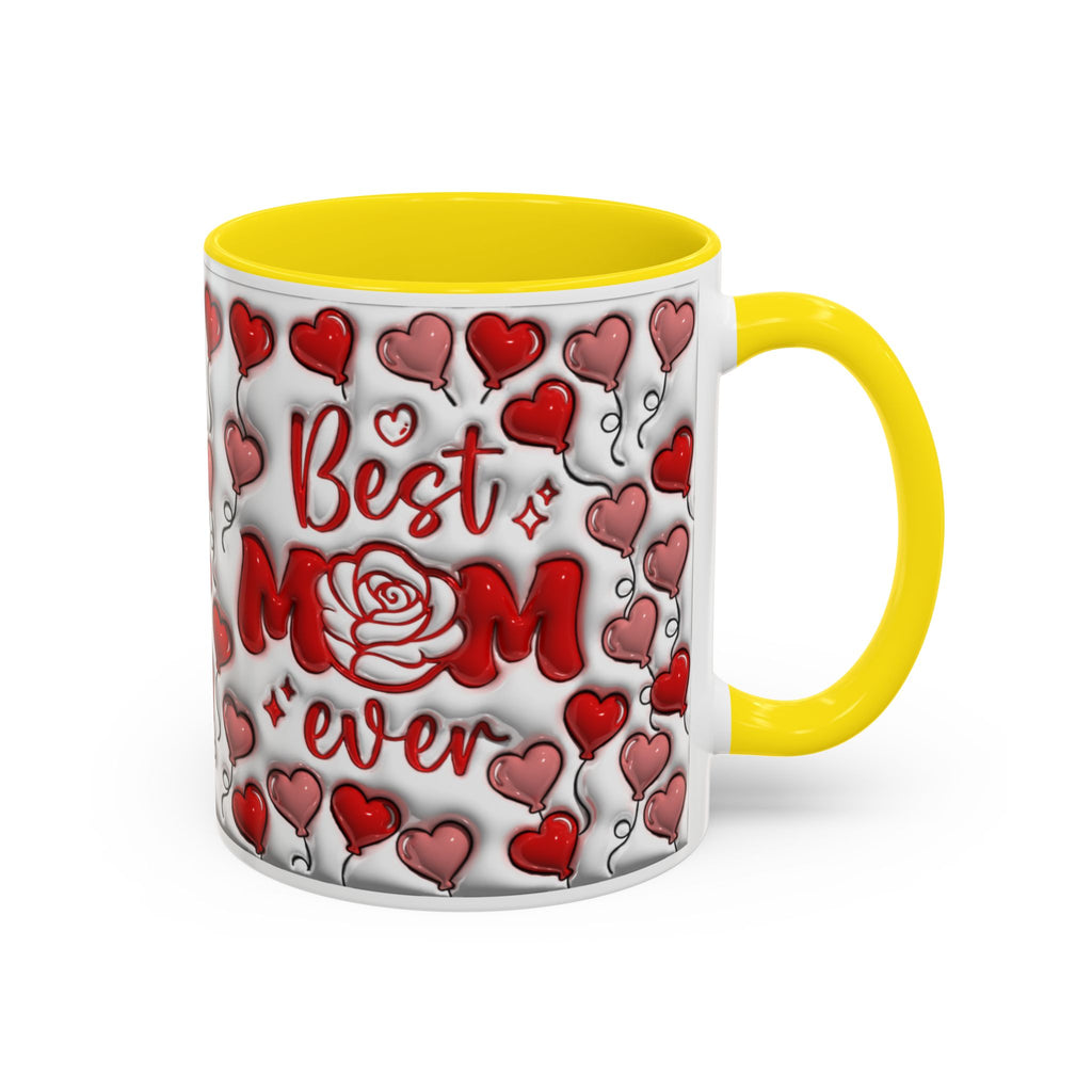Best Mom Ever Valentines Day Hearts Accent Coffee Mug (11, 15oz)