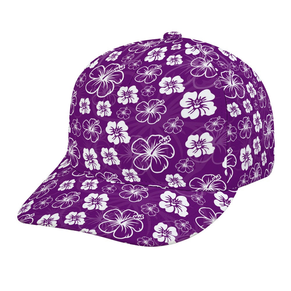 Purple Hawaiian Print Baseball Cap Free Shipping