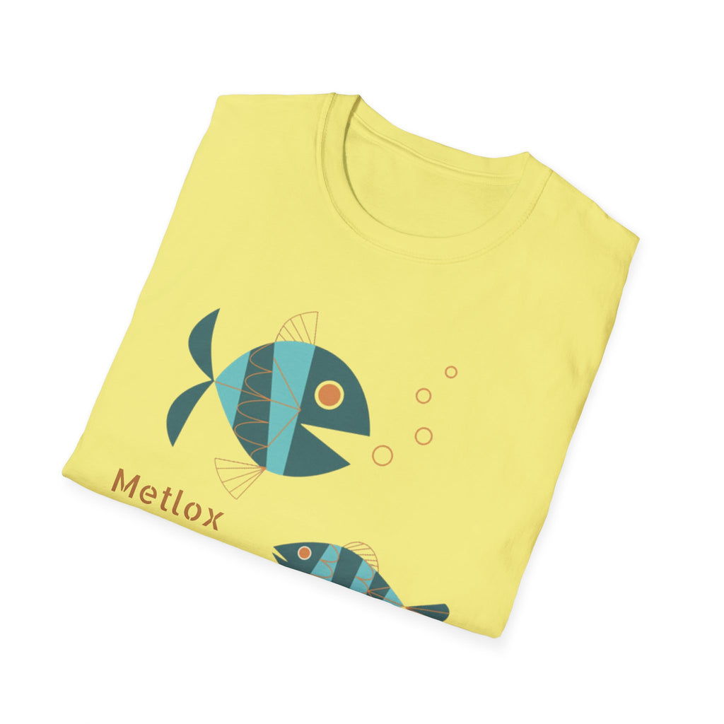 Metlox Pottery Fish Trio T-Shirt | Minimal Ocean Illustration