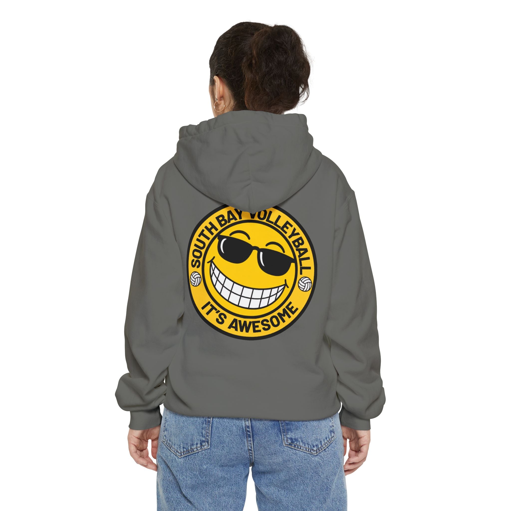 Volleyball Smiley Hoodie — "South Bay Volleyball It's Awesome" Crewneck
