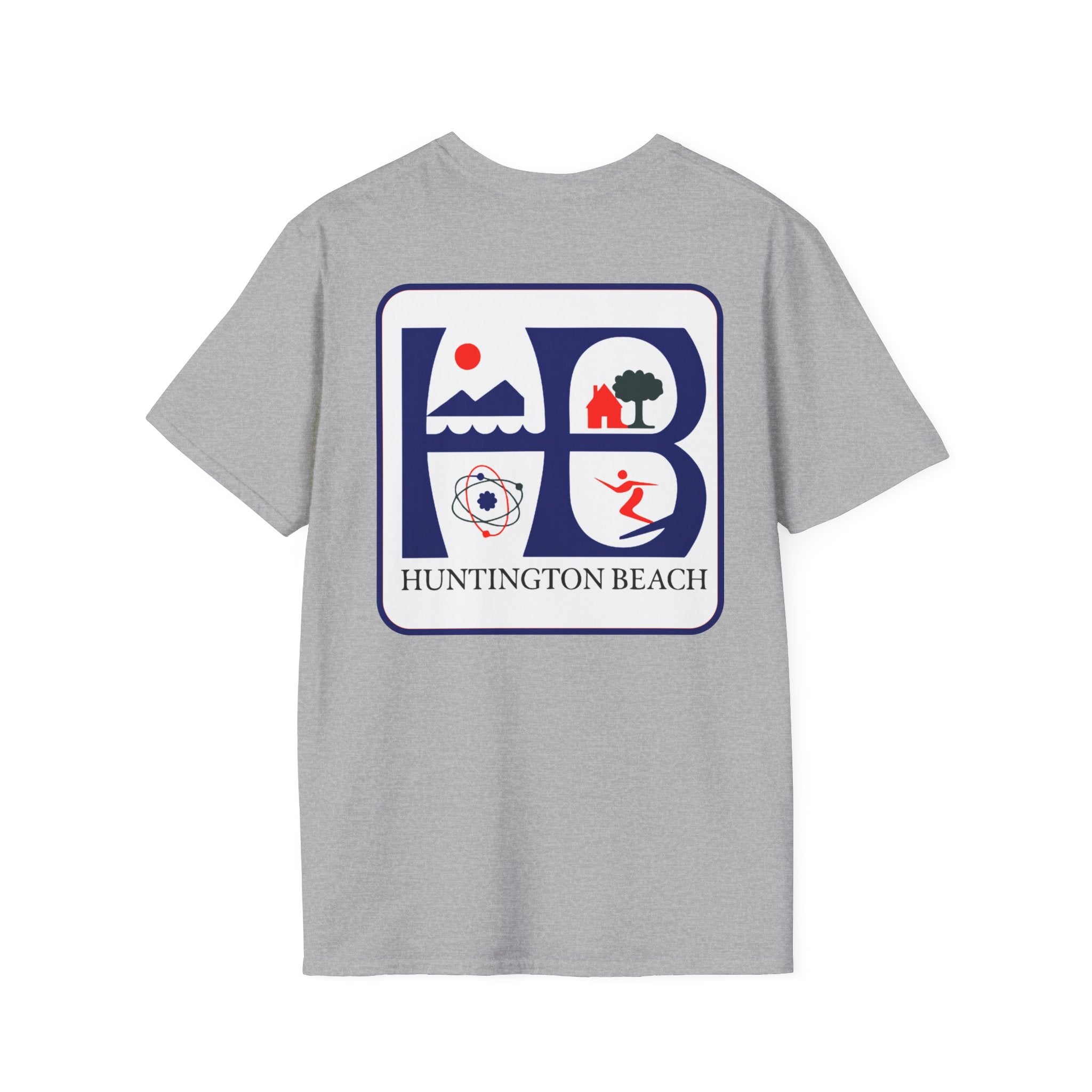 Huntington Beach Retro Logo T-Shirt — HB Surf & Sunset Tee (printed 3 side)