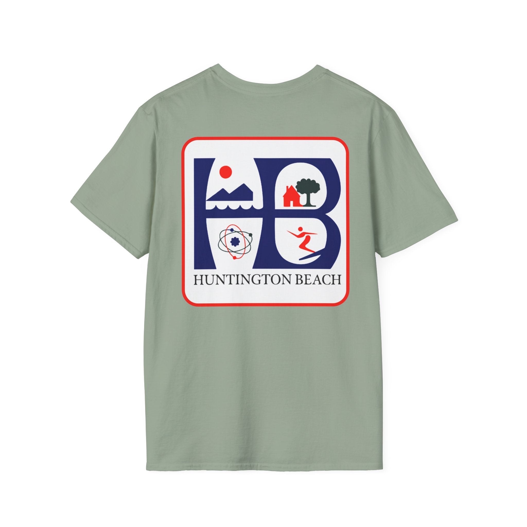 Huntington Beach Retro HB Logo T-Shirt  (printed 3 places)