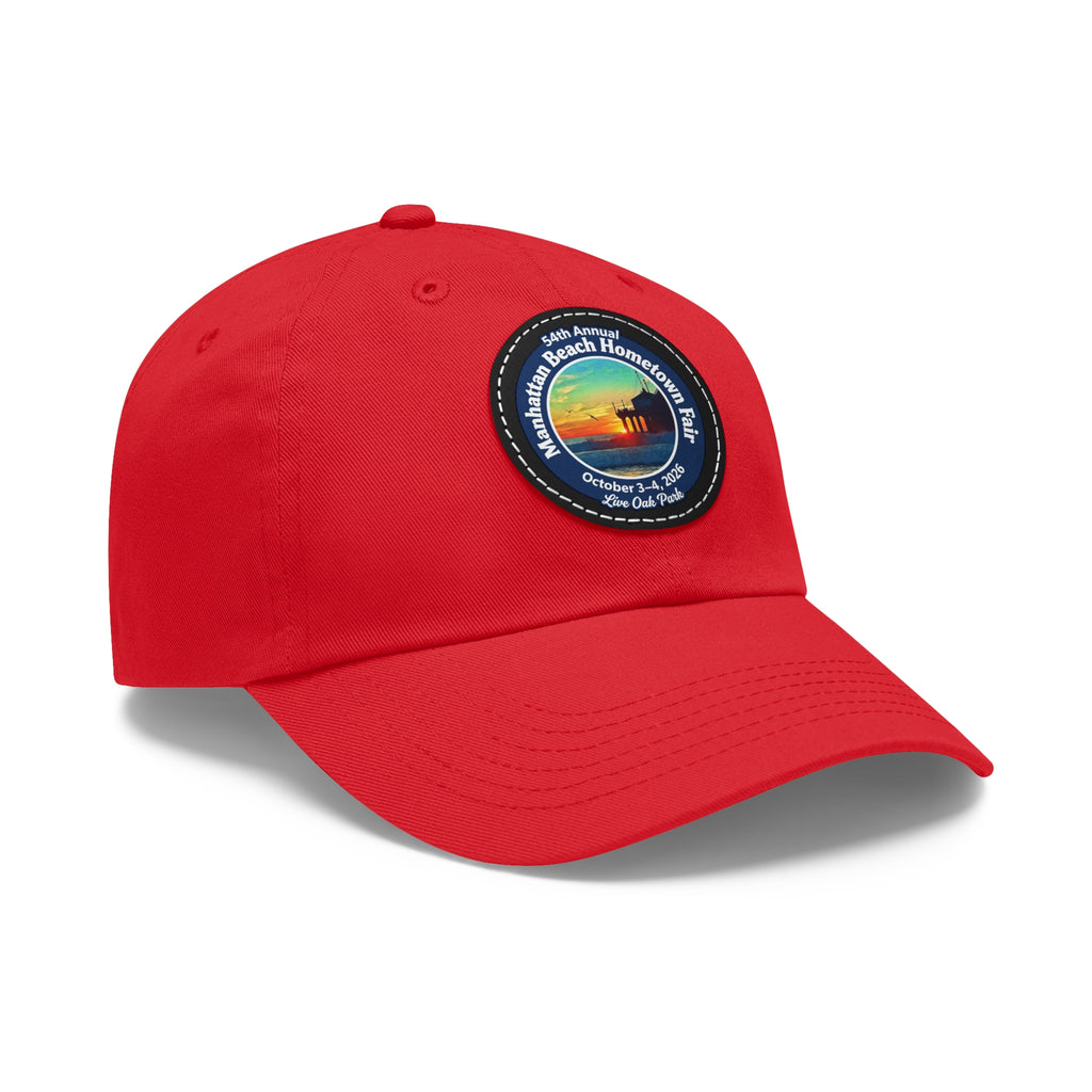Manhattan Beach Hometown Fair 2026  Beach  Live Oak Park Annual Festival Round Leather Patch Hat