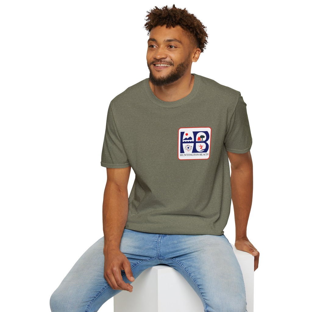 Huntington Beach Retro HB Logo T-Shirt  (printed 3 places)