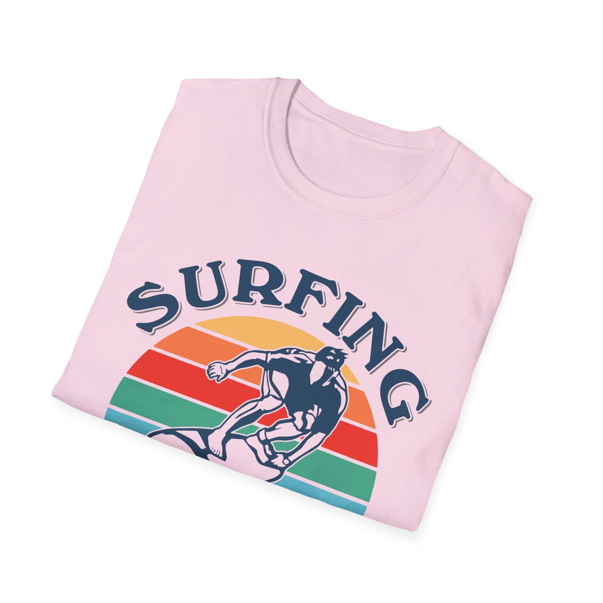Surfing Makes Me Happy T-Shirt | Retro Sunset Surfer Graphic