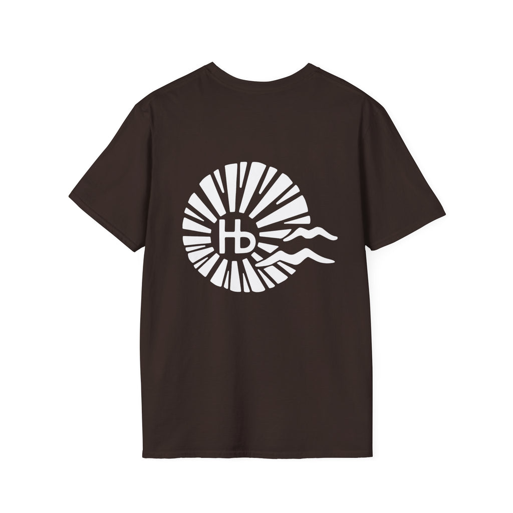 Hermosa Beach Sunburst Wave T-Shirt (printed front back neck) | Hb Minimal Logo Tee
