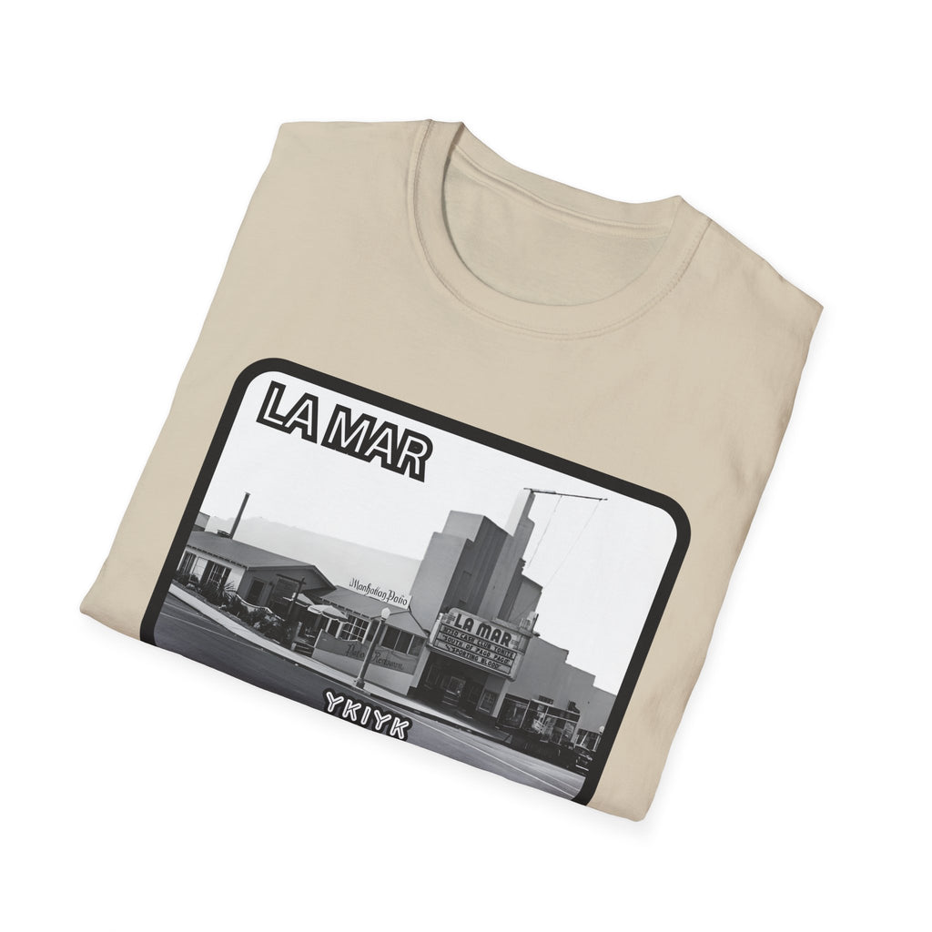 La Mar Theater Manhattan Beach  T-Shirt | Vintage Black & White Urban Graphic YKIYK