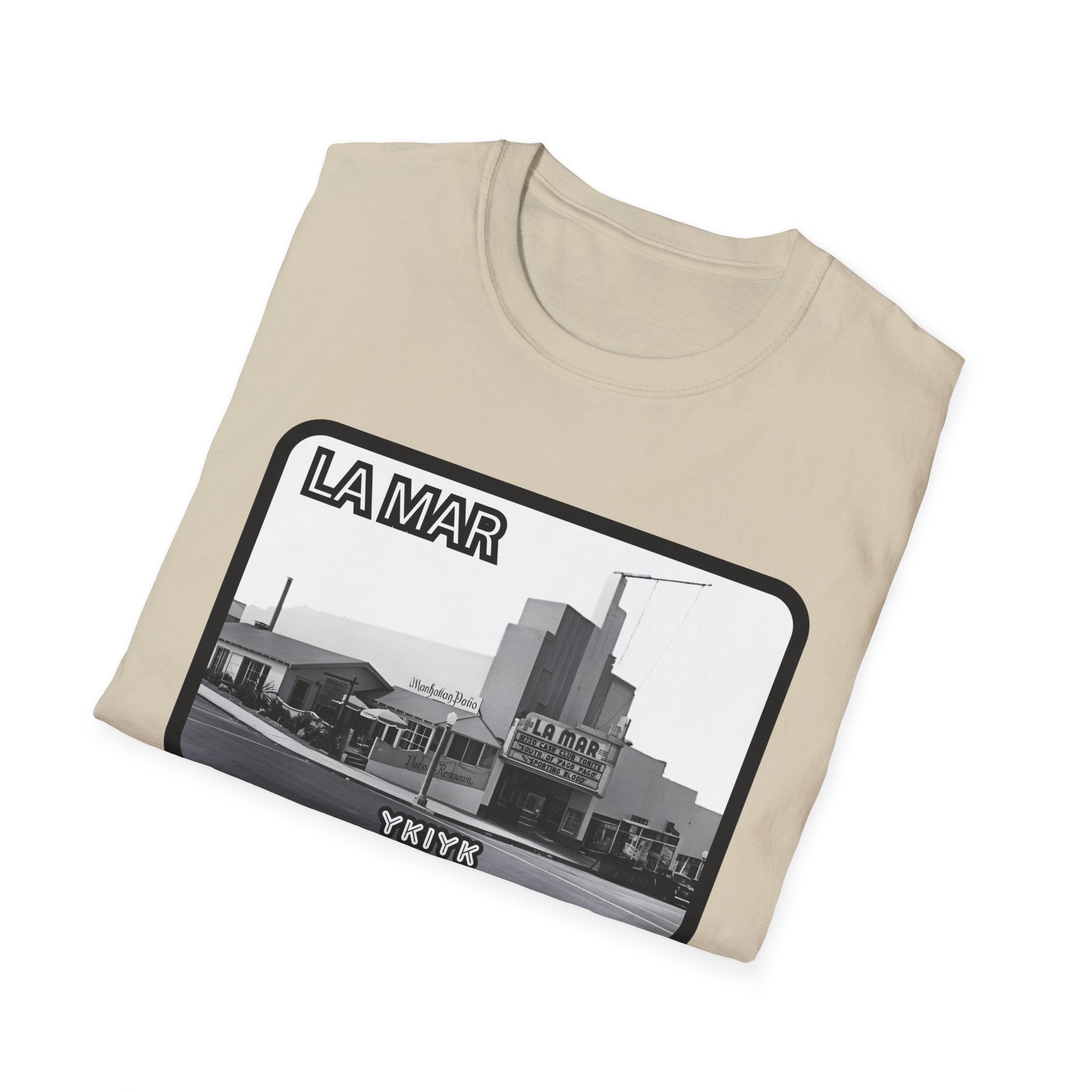 La Mar Theater Manhattan Beach  T-Shirt | Vintage Black & White Urban Graphic YKIYK