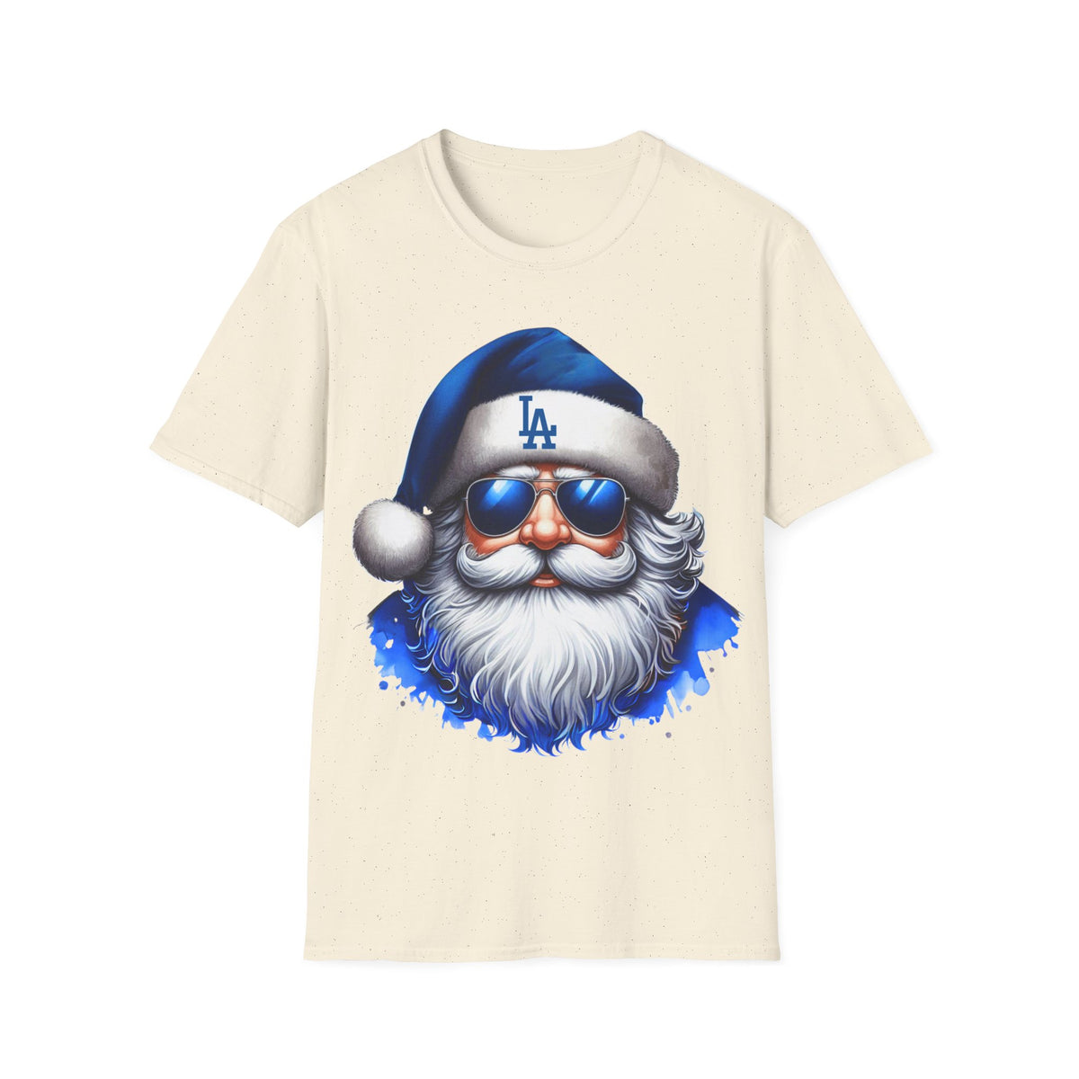 LA Dodgers Blue Santa T-Shirt — Cool Sunglasses Holiday Tee