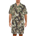 Camo Men's V-Neck Short Pajama Set (Made in USA，Ships to USA Only)