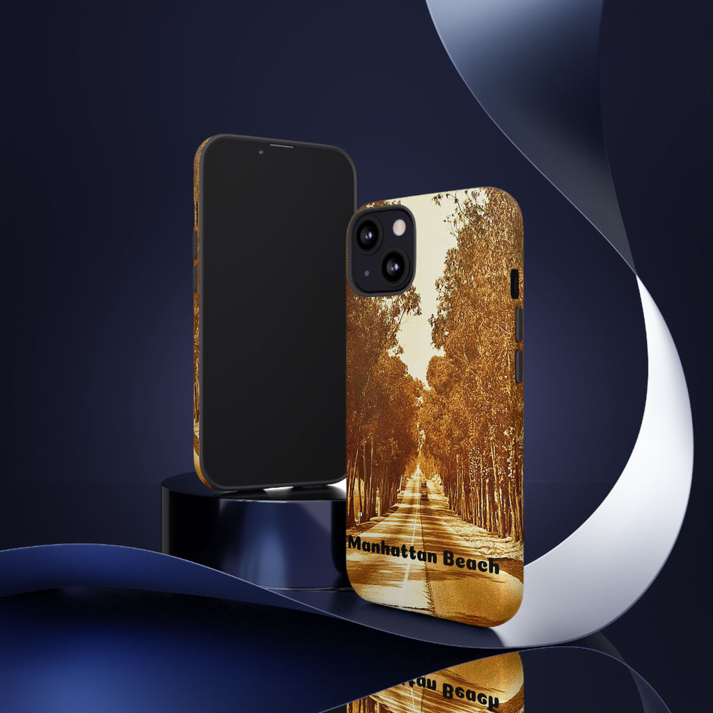 Phone Cases Manhattan Beach Rosecrans Ave Early 60's Tough Cases 90266 California, iPhone Samsung Google Pixel Protective Cover, Vintage
