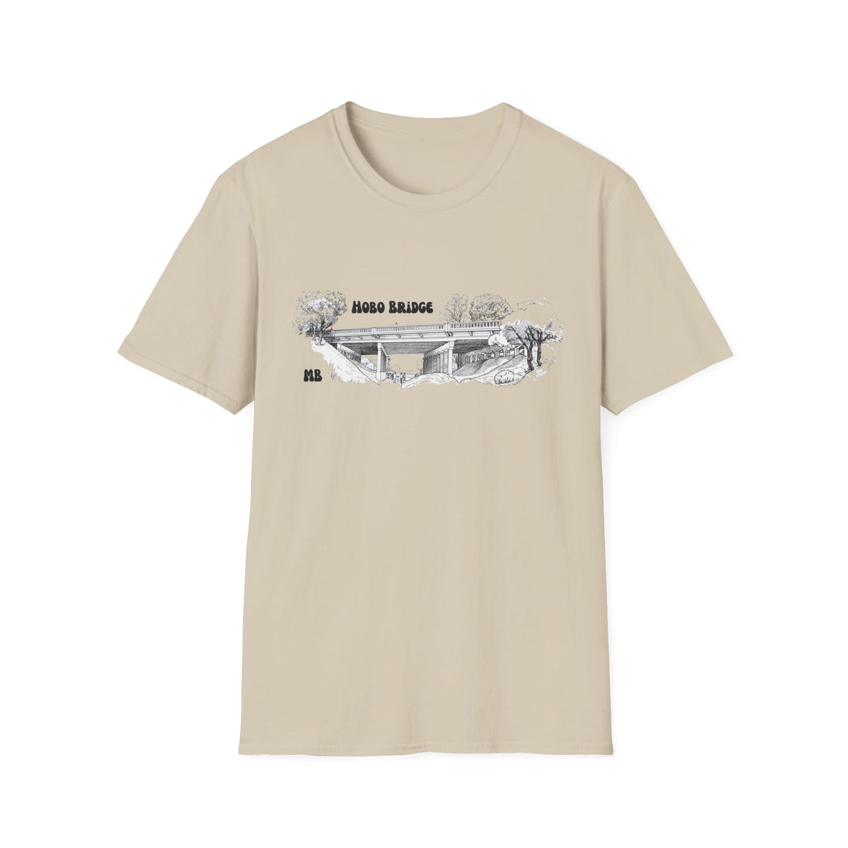 Hobo Bridge Manhattan Beach California Sketch T-Shirt | Hand-Drawn Bridge Illustration IYKYK