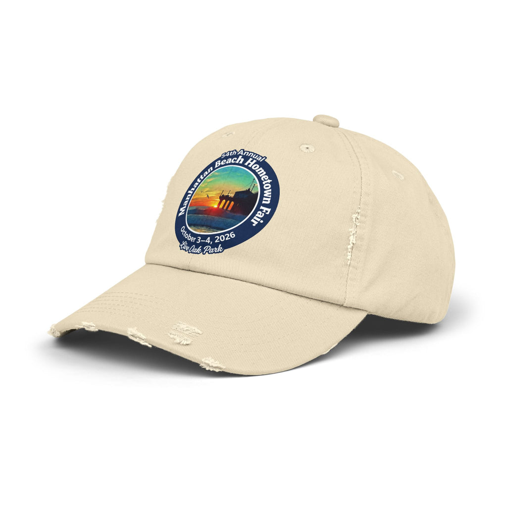 Distressed Baseball Cap - Manhattan Beach Hometown Fair 2026 Sunset Logo