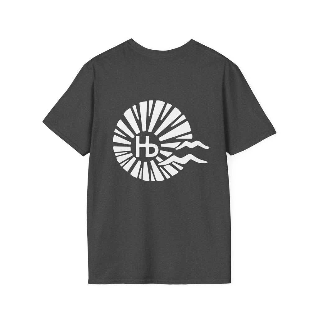 Hermosa Beach Sunburst Wave T-Shirt (printed front back neck) | Hb Minimal Logo Tee