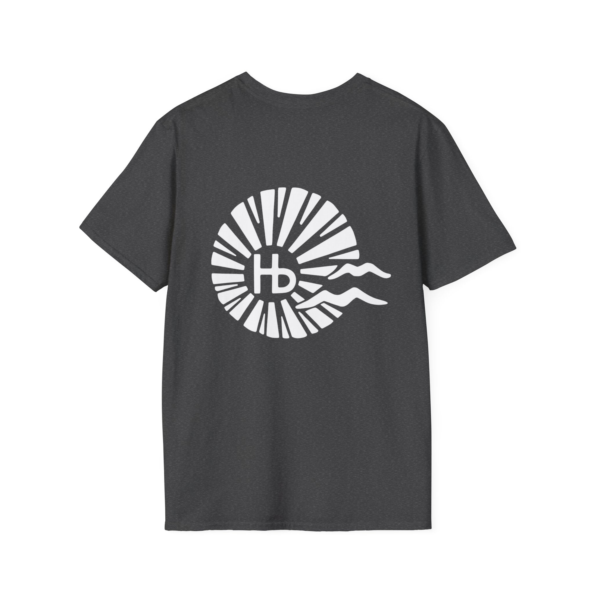 Hermosa Beach Sunburst Wave T-Shirt (printed front back neck) | Hb Minimal Logo Tee