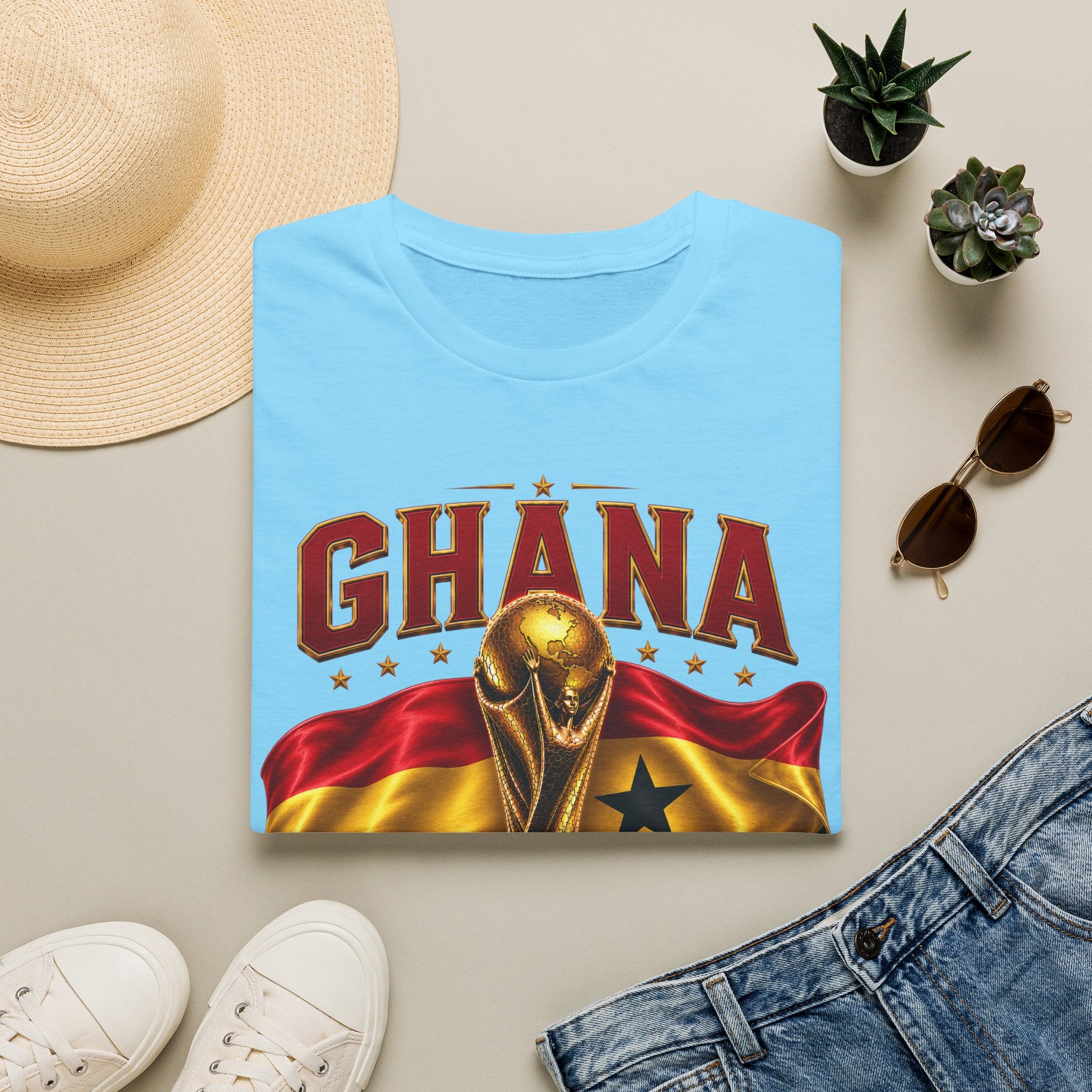 Ghana 2026 World Cup T-Shirt — Flag & Trophy Football Fan Tee