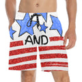 Stars and Stripes Men's Mid-Length Beach Shorts