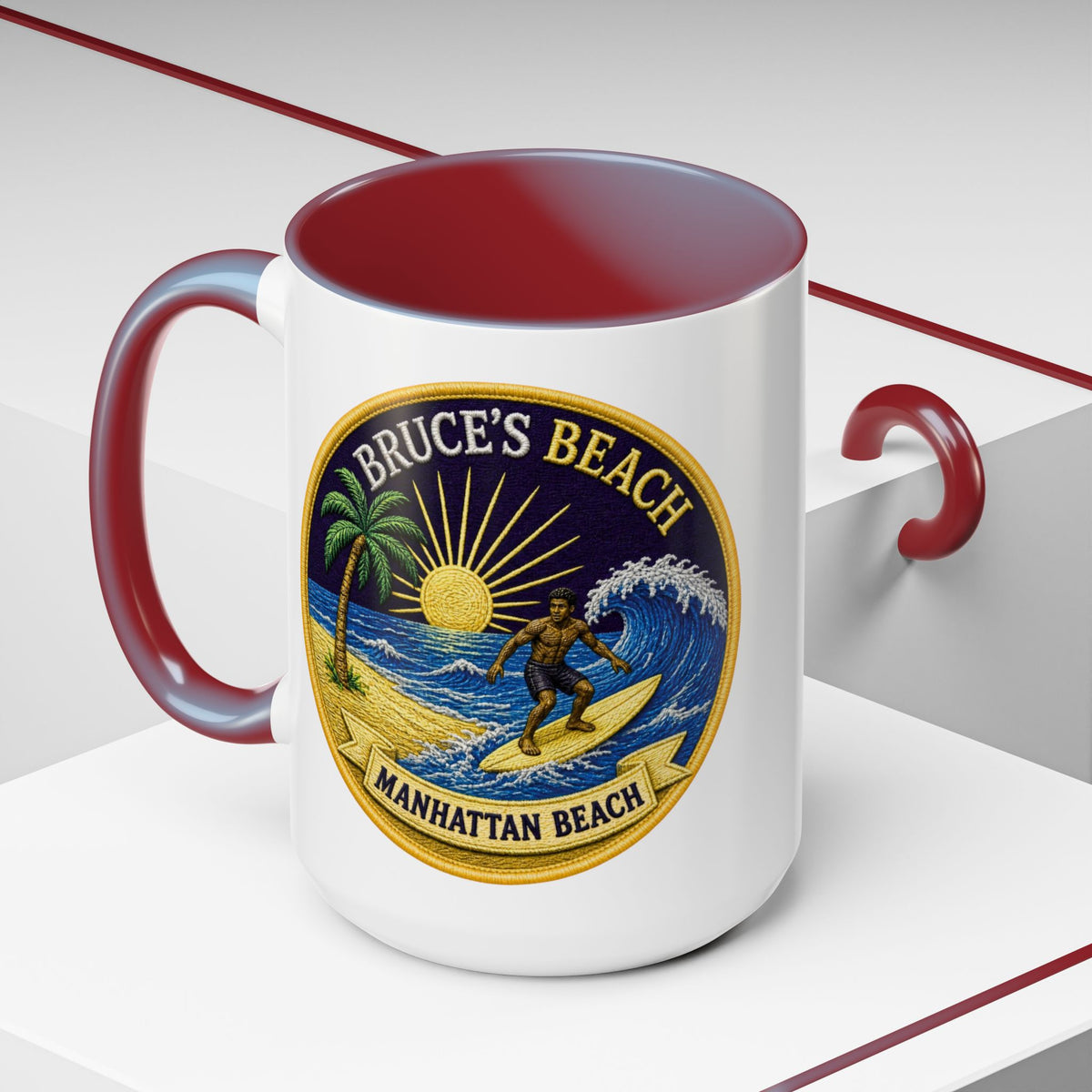 Manhattan Beach Surf Mug — Bruce’s Beach Coffee Cup (11/15oz Accent)