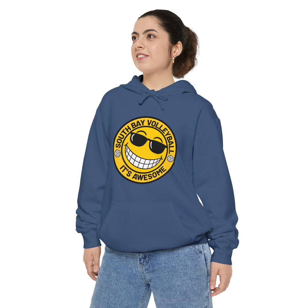 Volleyball Smiley Hoodie — "South Bay Volleyball It's Awesome" Crewneck
