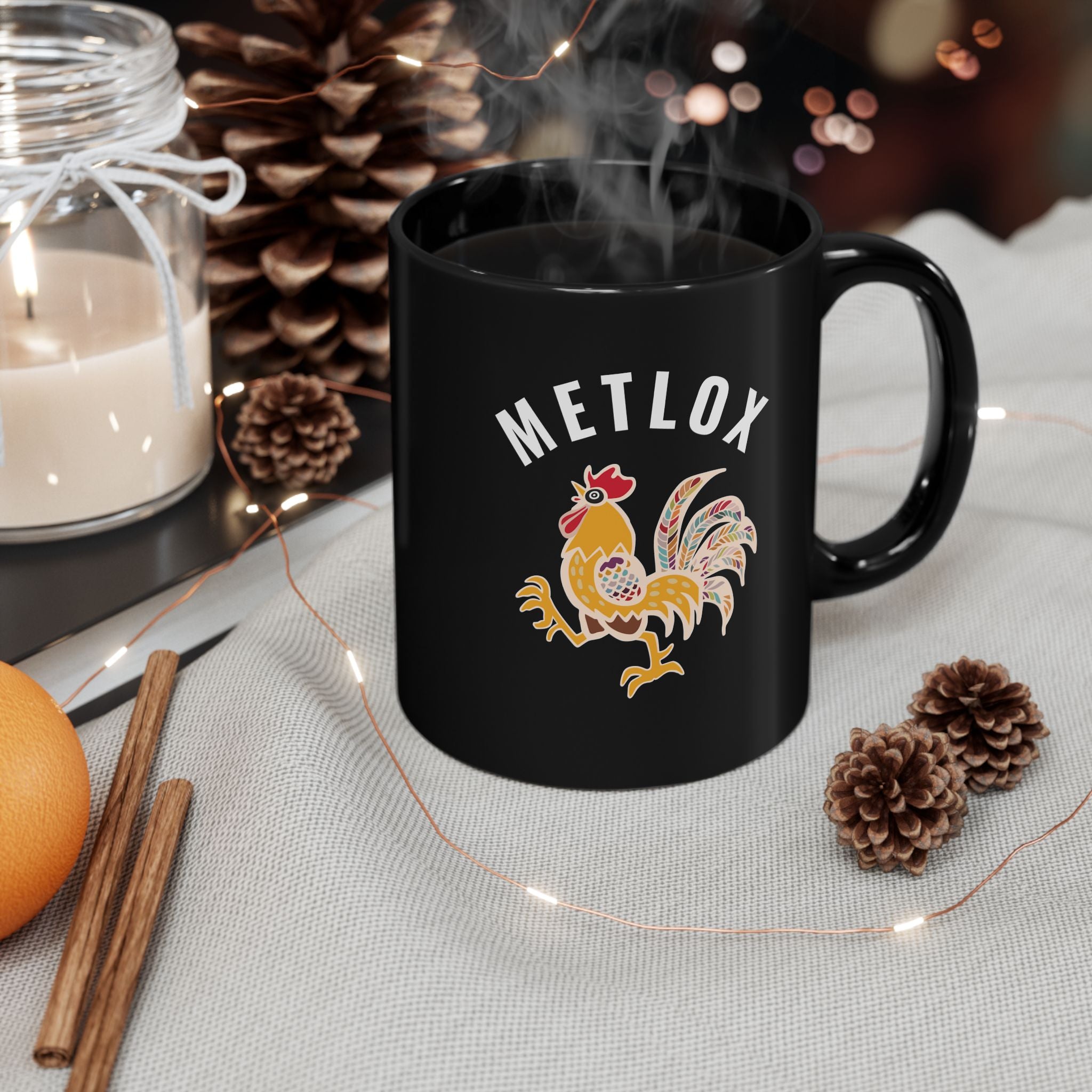Metlox Pottery Manhattan Beach 1927 - 1989 11oz / 15oz Black Mug