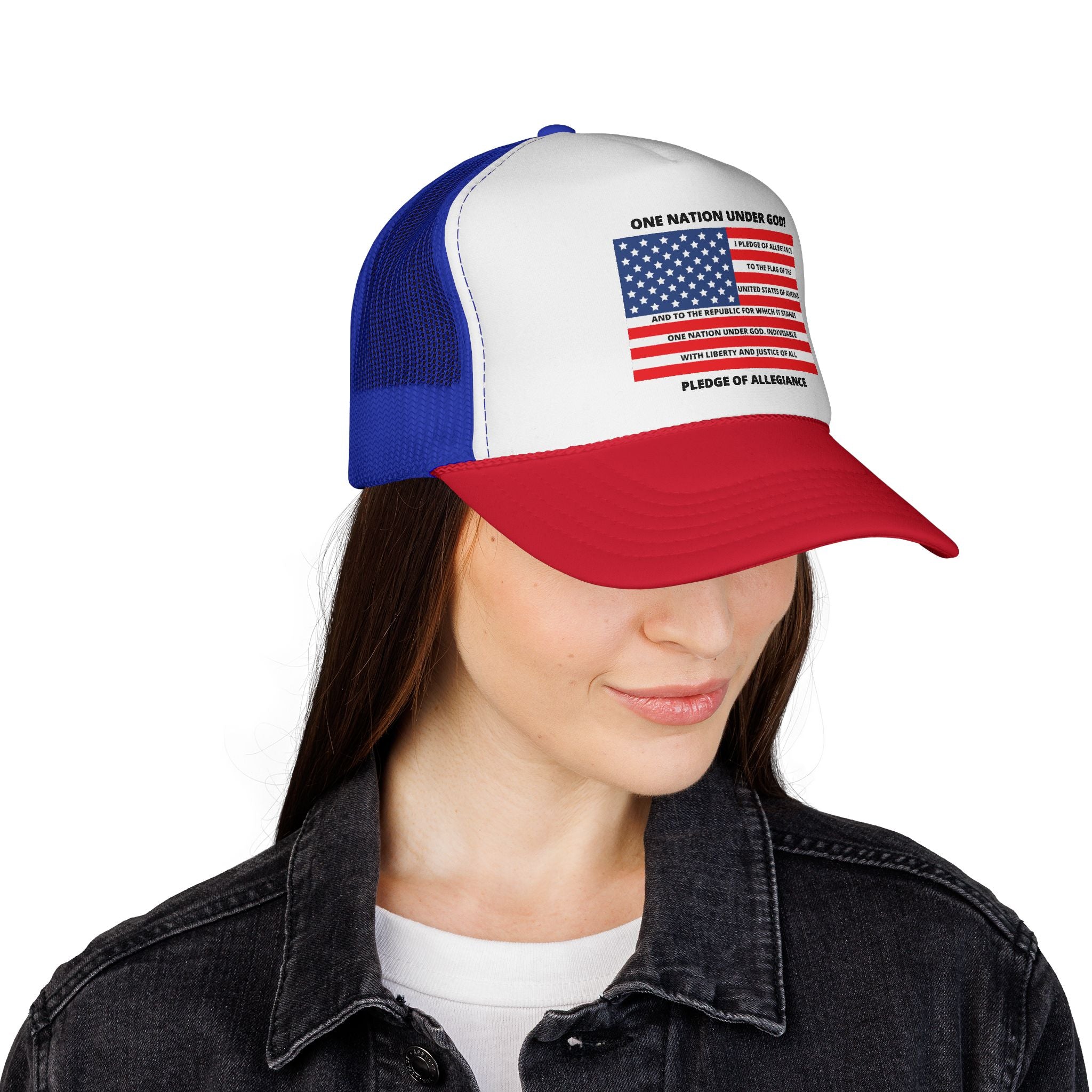 Pledge of Allegiance Trucker Cap — "One Nation Under GOD" Patriotic Hat