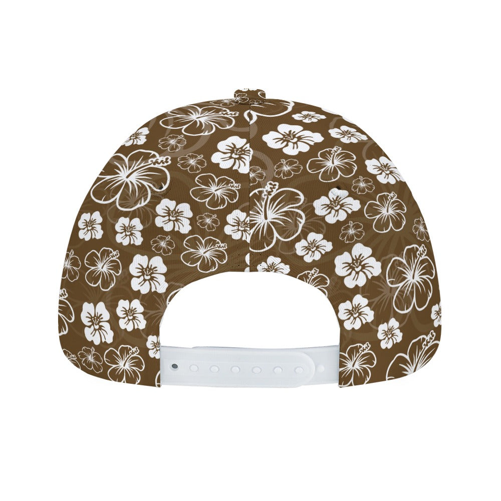 Brown Hawaiian Print Baseball Cap Free Shipping