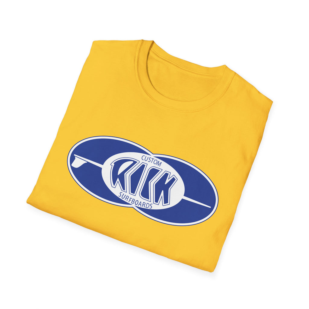 Rick Surfboards Unisex Softstyle T-Shirt Old School Hermosa Beach Print 1 Side