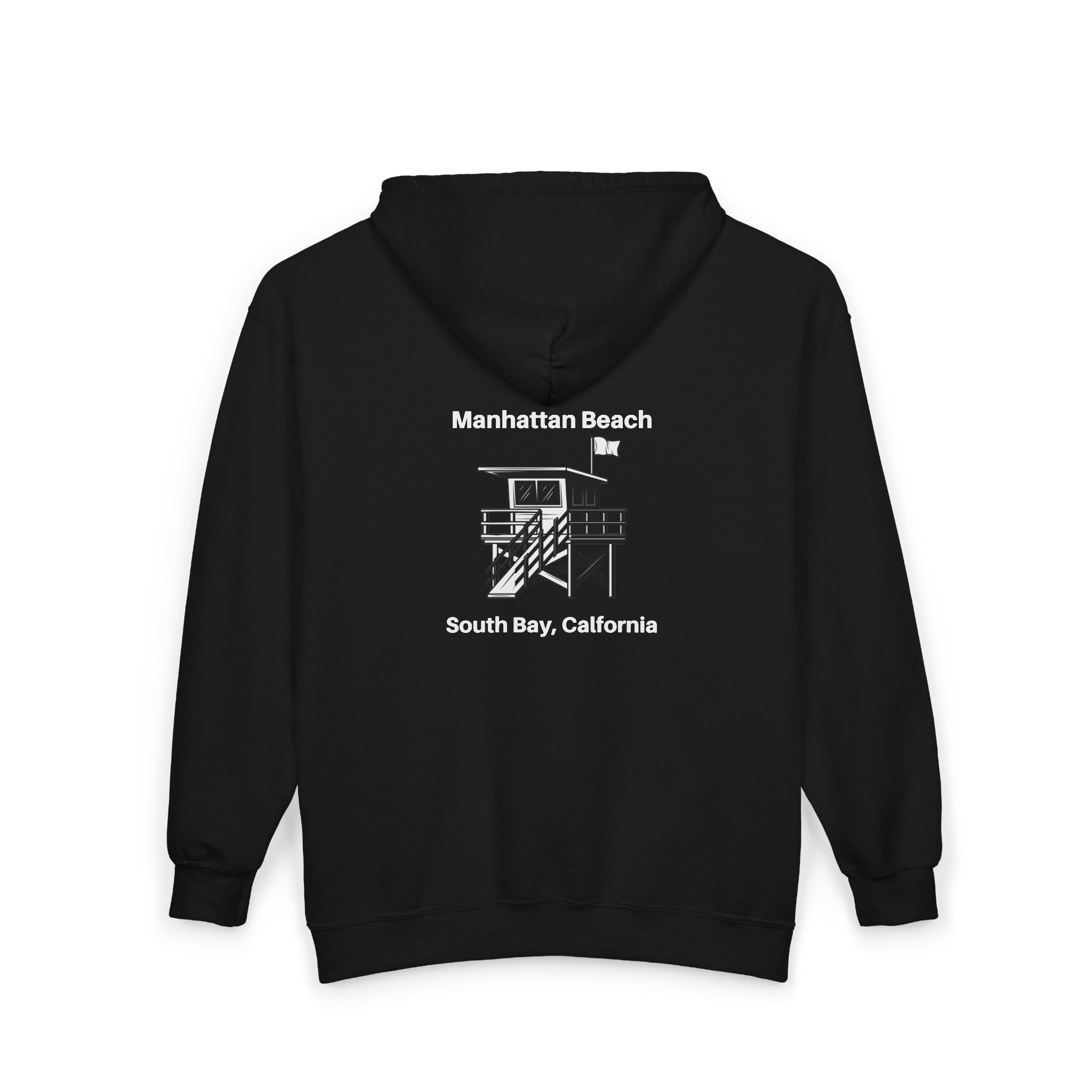 Manhattan Beach  Lifeguard Station - Heavy Blend Full Zip Hooded Sweatshirt