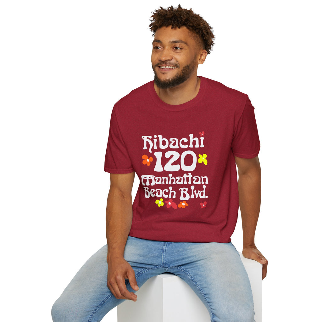 Hibachi 120 Manhattan Beach Blvd Restaurant #OldSchool T-Shirt — Retro Floral Surf Tee "Gone But Not Forgotten"