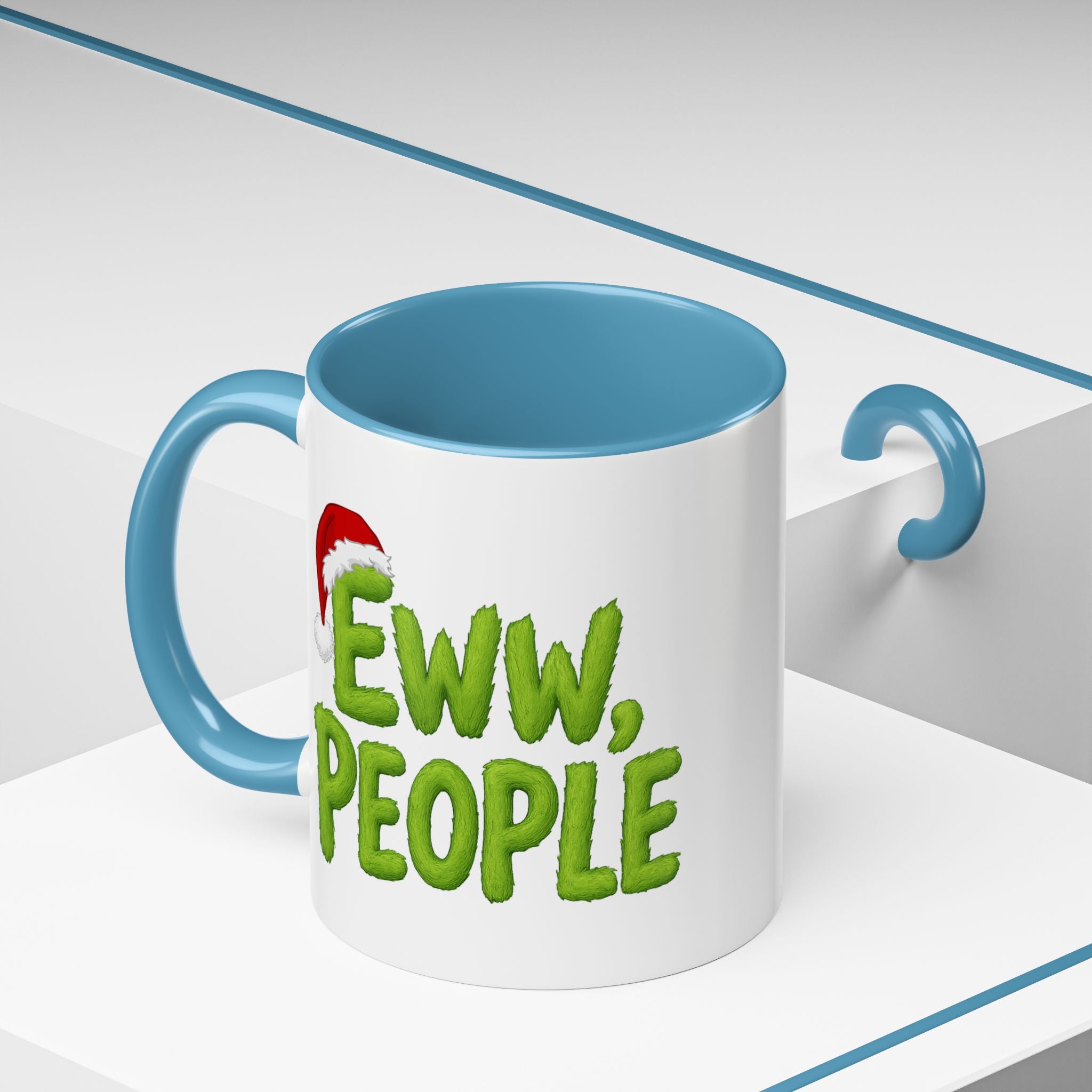 Eww People mug | Accent coffee mug, holiday Santa hat design