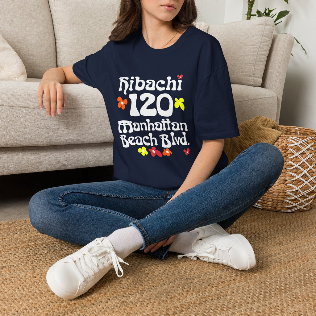 Hibachi 120 Manhattan Beach Blvd Restaurant #OldSchool T-Shirt — Retro Floral Surf Tee "Gone But Not Forgotten"
