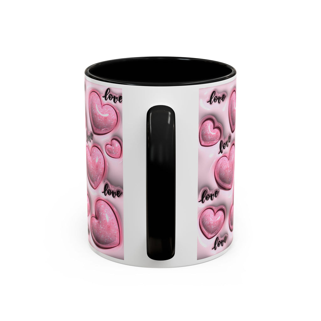 Pink Heart Pattern love Mug | Accent Coffee Mug 11oz 15oz